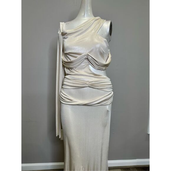 Di Petsa Golden Moonlight Dress in Metallic Gold Size XL $2030 - Picture 15 of 15